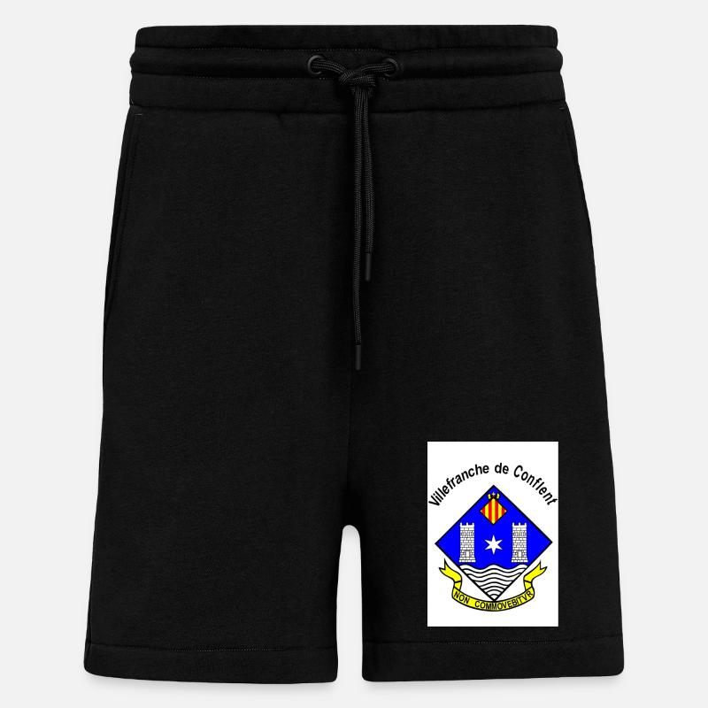 Blason Villefranche de Conflent Bleu - Short bio décontracté fabriqué en UE - SOLID BLACK