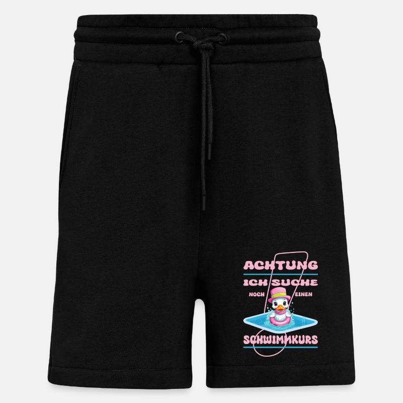 Mignon canard non-nageur - Short bio décontracté fabriqué en UE - SOLID BLACK