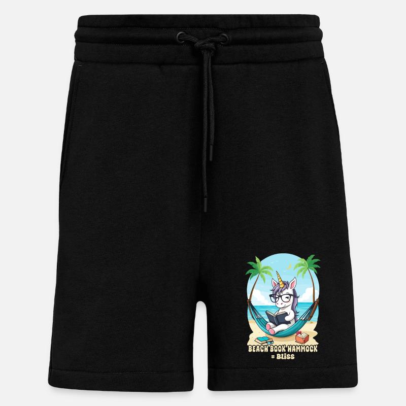 Einhorn mit Buch - Shorts - made by SPREAD - SOLID BLACK
