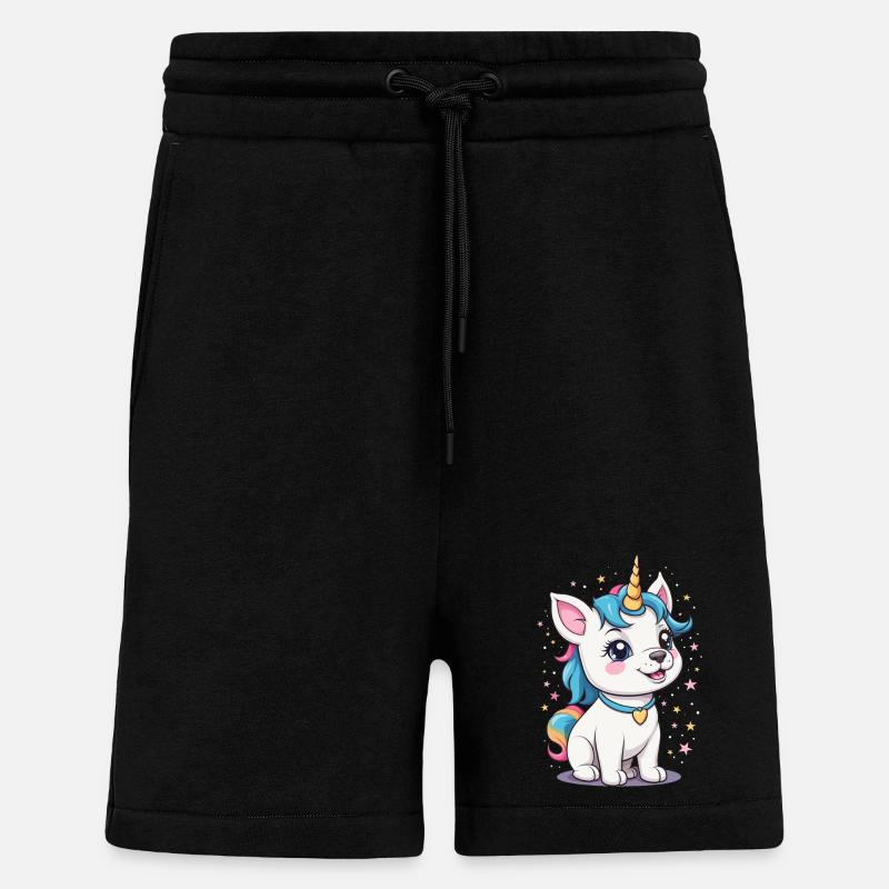 Süßer Einhorn Hund - Shorts - made by SPREAD - SOLID BLACK