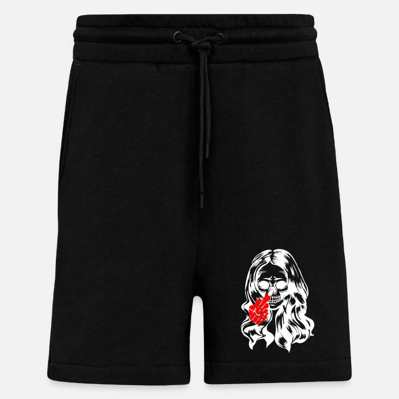 Crâne de dame gothique cool - Short bio décontracté fabriqué en UE - SOLID BLACK