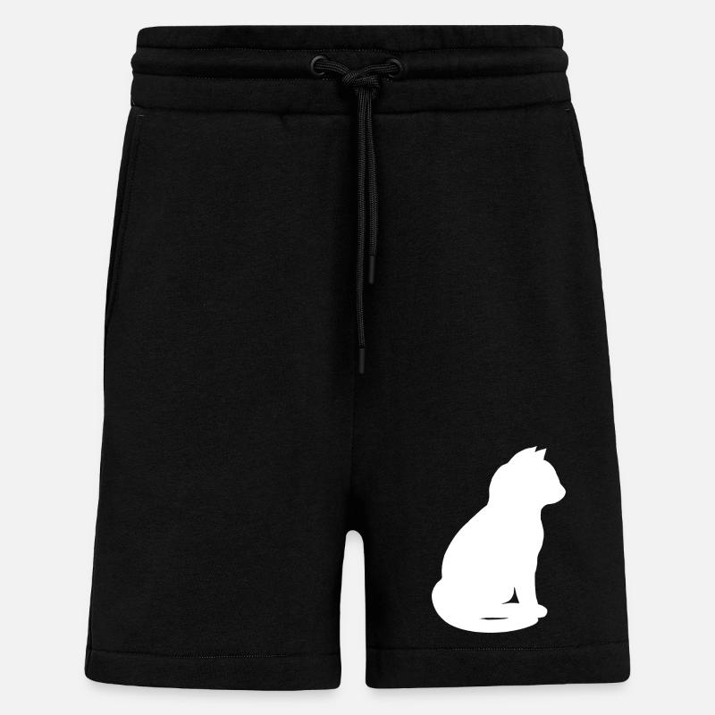 sitzende katzensilhouette v2 - Shorts - made by SPREAD - SOLID BLACK