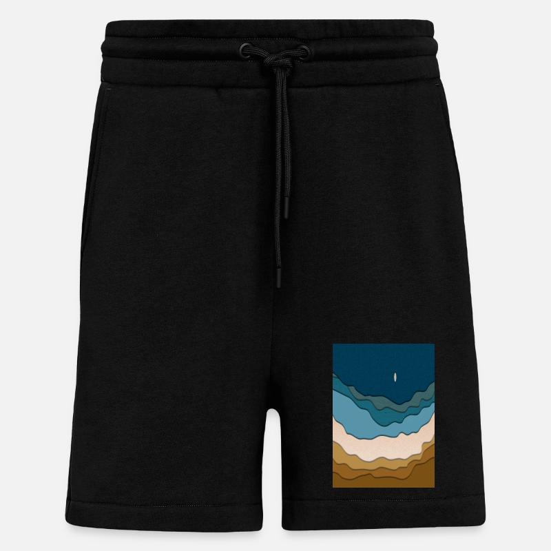 Abstraktes Strand-Design - Surfboard im Ozean - Shorts - made by SPREAD - SOLID BLACK
