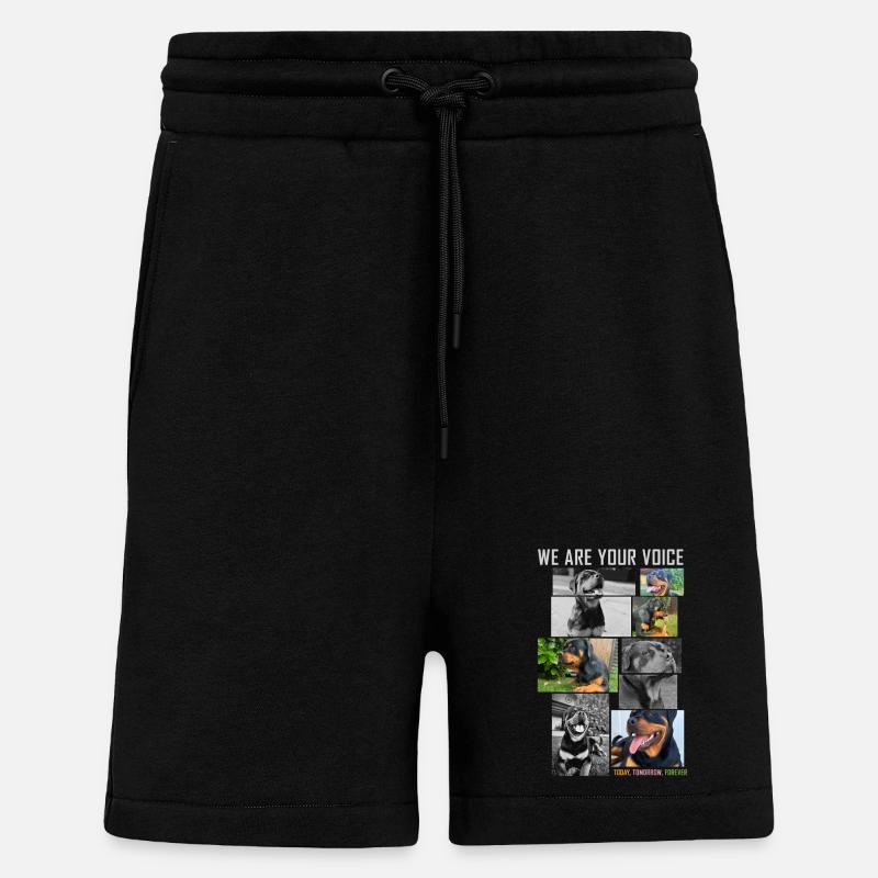 Collage de voix de chien - Short bio décontracté fabriqué en UE - SOLID BLACK