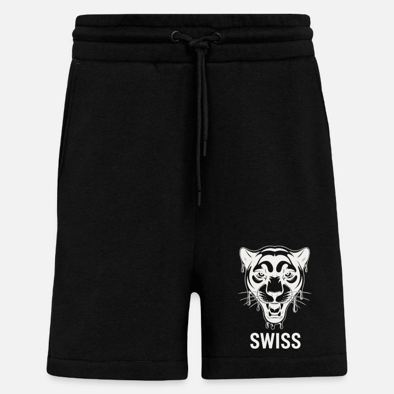 Tropfender Tigerkopf Schweizer Stil - Shorts - made by SPREAD - SOLID BLACK