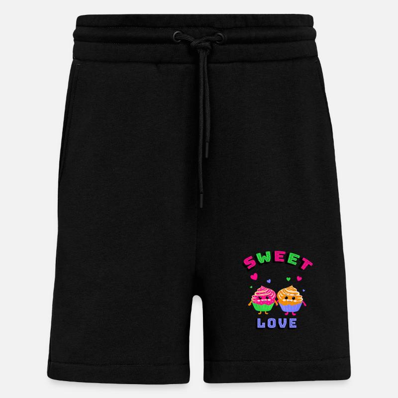 Cupcakes mignons - Short bio décontracté fabriqué en UE - SOLID BLACK