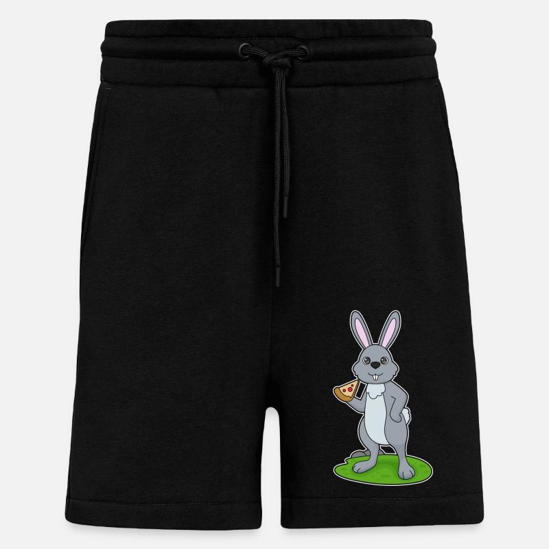 Rabbit Pizzeria Pizza - Shorts - made by SPREAD - SOLID BLACK