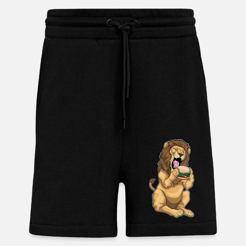 Lion Burger - Short bio décontracté fabriqué en UE - SOLID BLACK