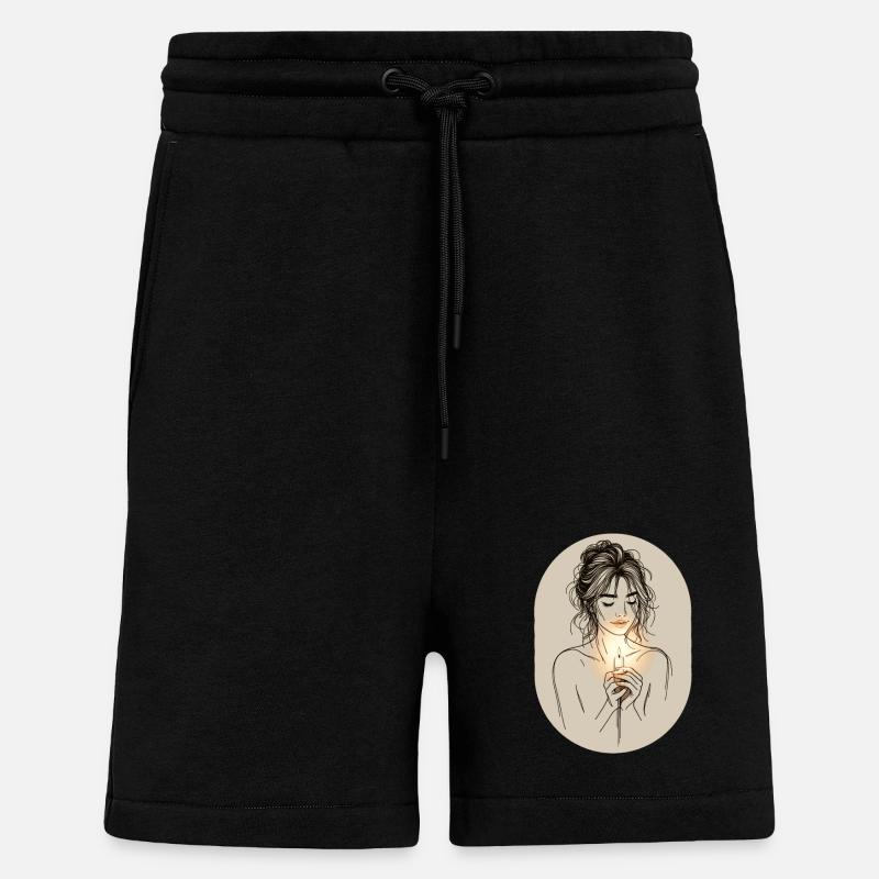 Frau mit Kerze - Shorts - made by SPREAD - SOLID BLACK