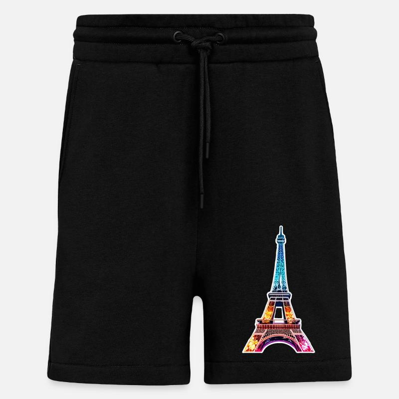 Eiffel tower #12 - Short bio décontracté fabriqué en UE - SOLID BLACK