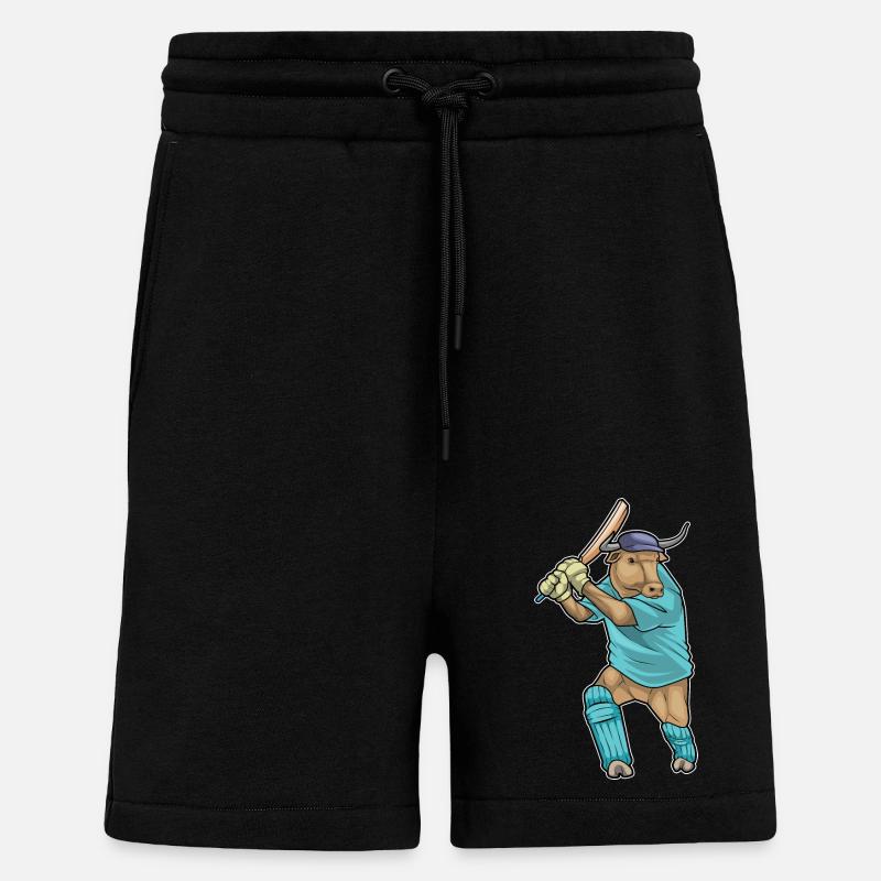 Bull Cricket Batte de cricket - Short bio décontracté fabriqué en UE - SOLID BLACK