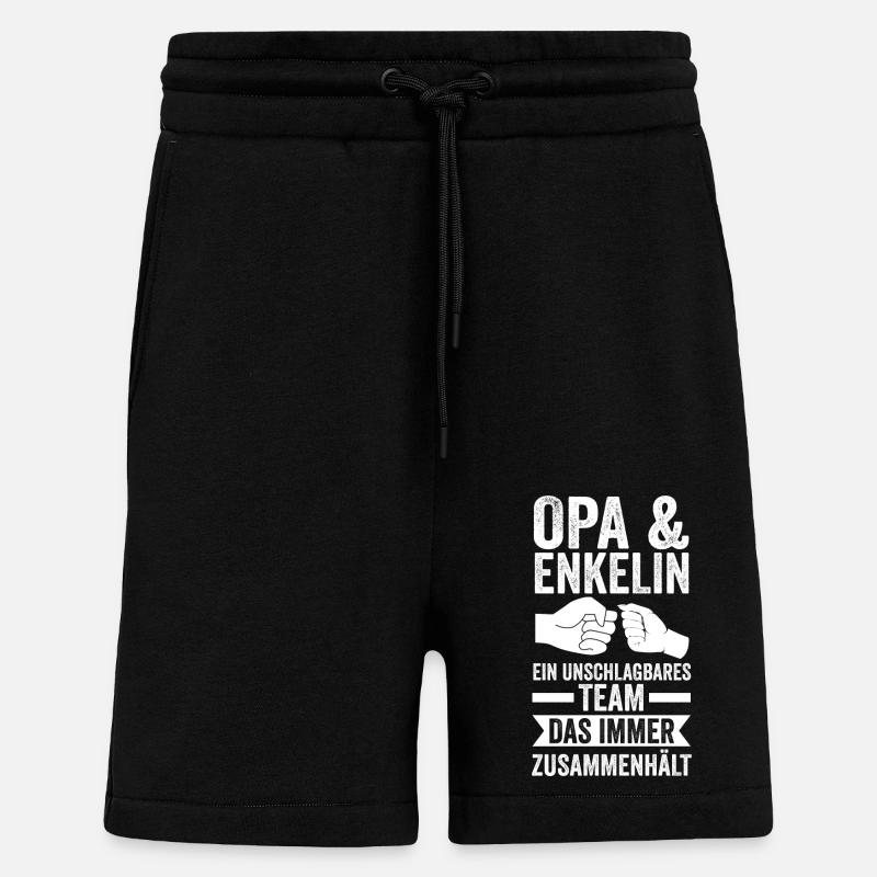 Papi et petite-fille - Short bio décontracté fabriqué en UE - SOLID BLACK