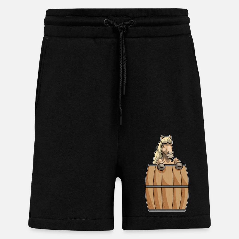 Baril de cheval - Short bio décontracté fabriqué en UE - SOLID BLACK