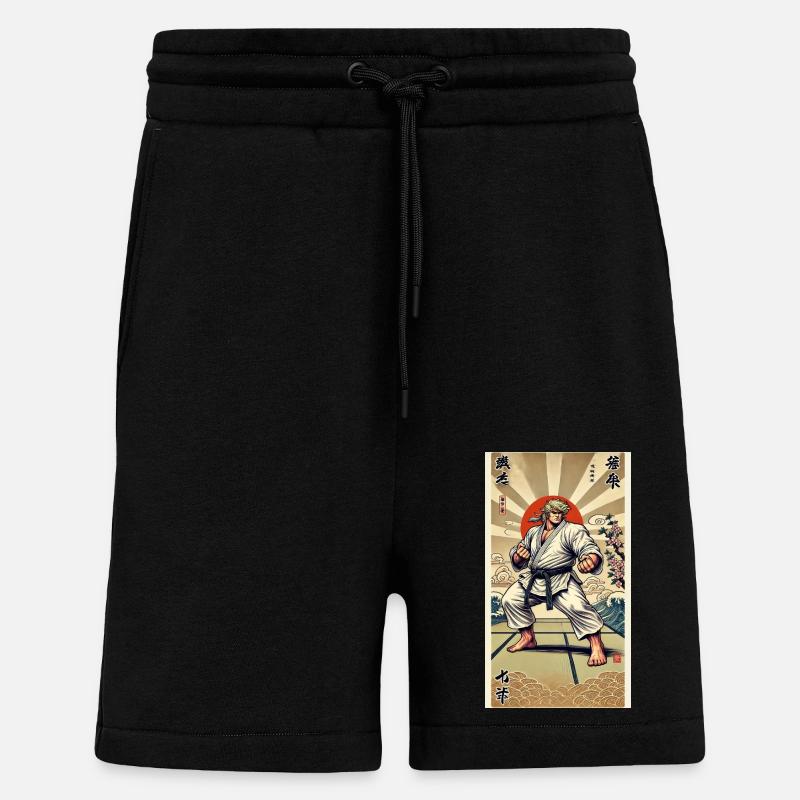 Karaté MAÎTRE - Short bio décontracté fabriqué en UE - SOLID BLACK