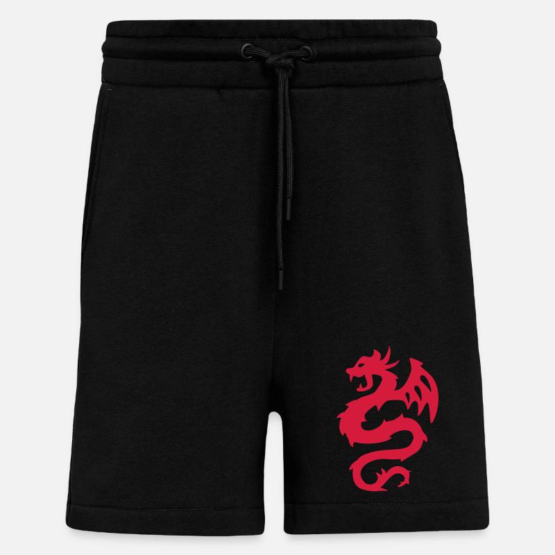 Feuerdrache Silhouette Print - Shorts - made by SPREAD - SOLID BLACK