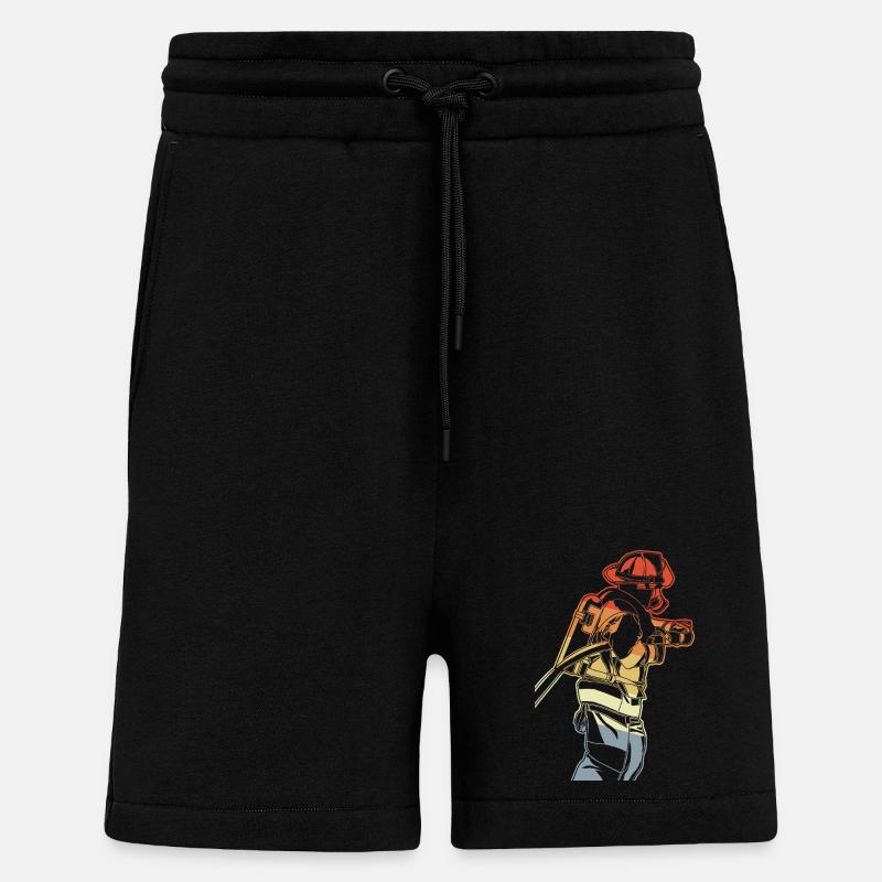Pompier - Short bio décontracté fabriqué en UE - SOLID BLACK