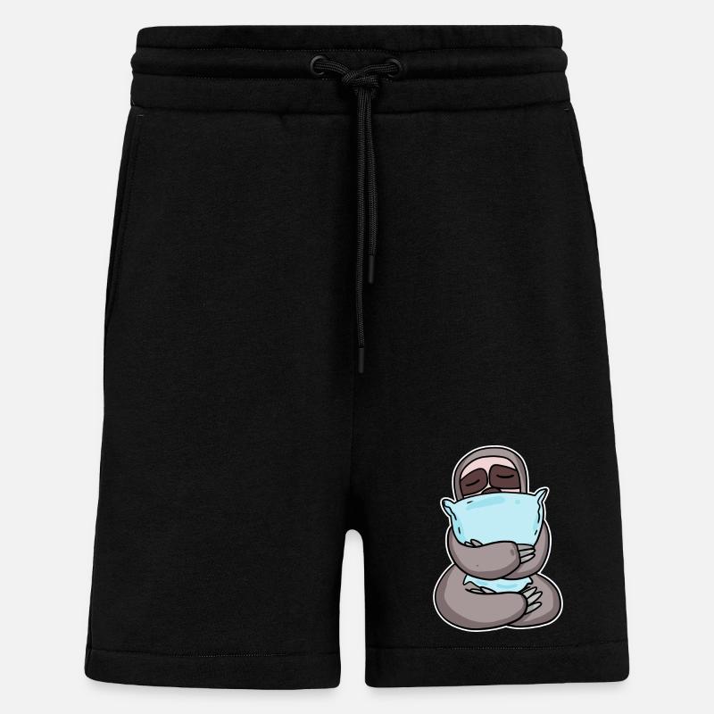 Sloth with pillow - Shorts - made by SPREAD - SOLID BLACK