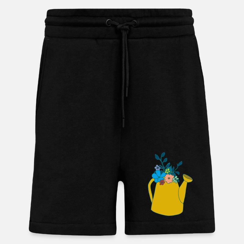 Arrosoir de couleur moutarde - Short bio décontracté fabriqué en UE - SOLID BLACK
