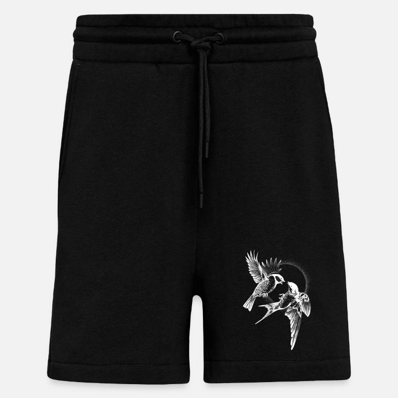 Inversion de combat d’oiseaux - Short bio décontracté fabriqué en UE - SOLID BLACK