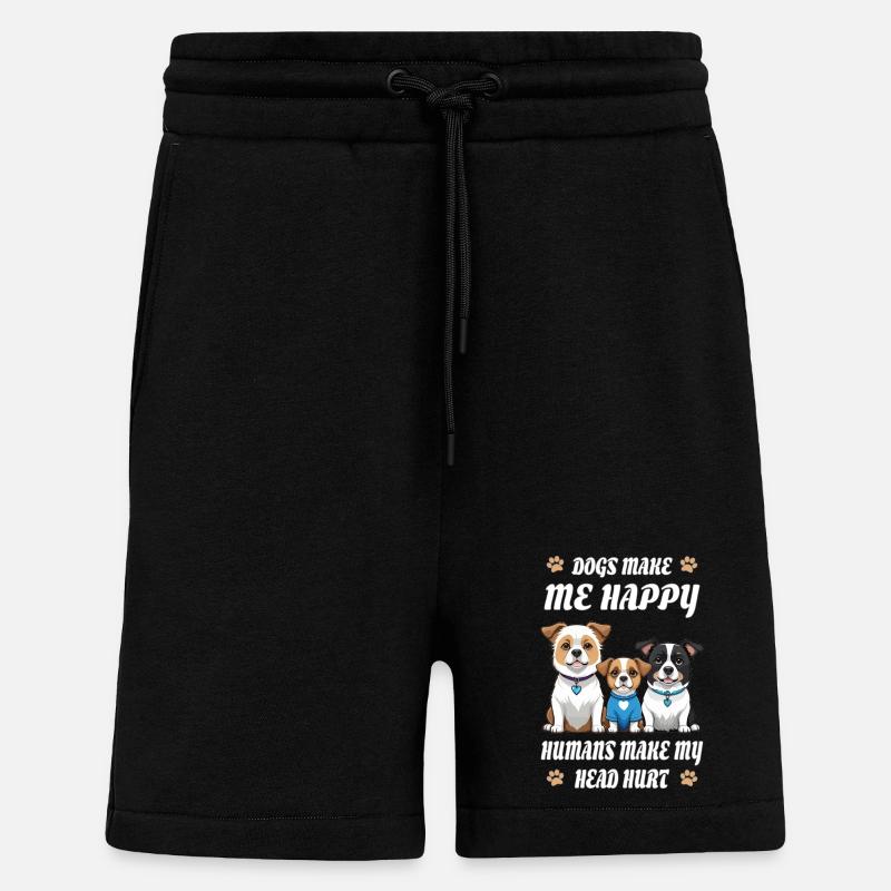Les chiens me rendent heureuse... - Short bio décontracté fabriqué en UE - SOLID BLACK