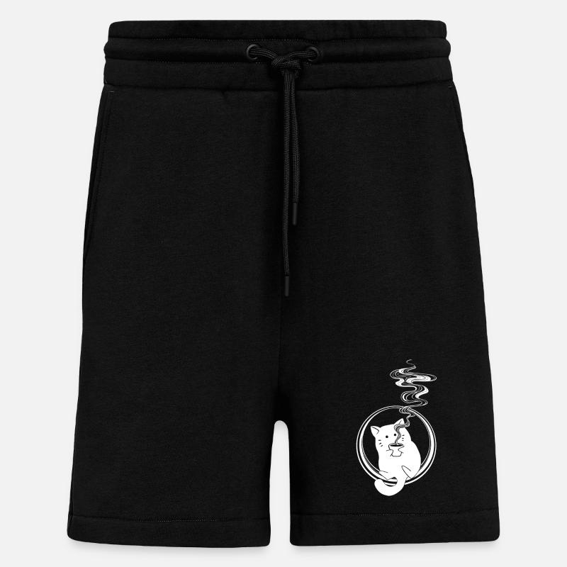 Coffee Cat, Katze mit Kaffee - Shorts - made by SPREAD - SOLID BLACK
