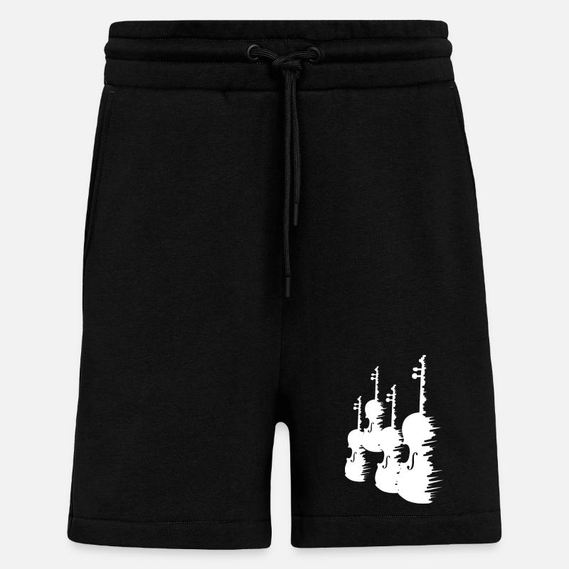 Dessin de violons - Short bio décontracté fabriqué en UE - SOLID BLACK