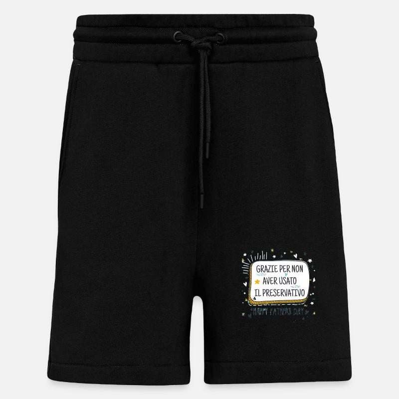 Daddy and Condom Humor - Shorts - made by SPREAD - SOLID BLACK