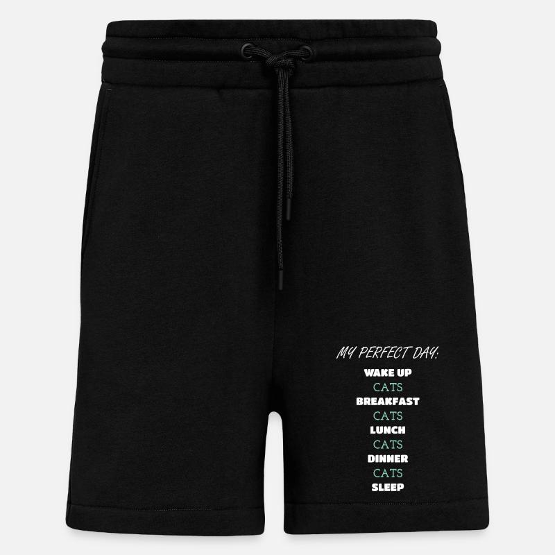 Skurrile Katze Tägliche Routine Design - Shorts - made by SPREAD - SOLID BLACK