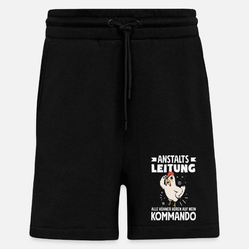 Anstaltsleitung – Alle Hühner gehorchen - Shorts - made by SPREAD - SOLID BLACK