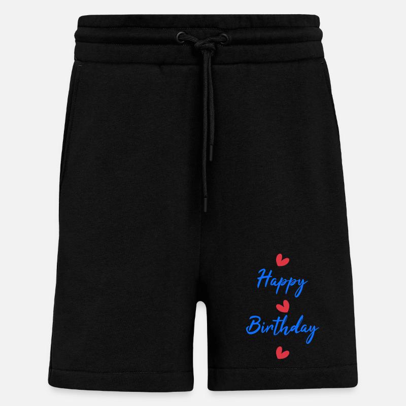 HAPPY BIRTHDAY. HAPPY BIRTHDAY. ANNIVERSARY. - Shorts - made by SPREAD - SOLID BLACK