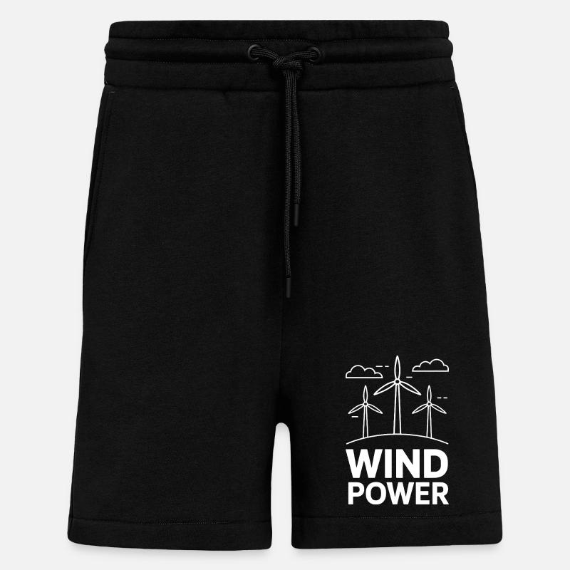  Wind Power Windkraft Erneuerbare Energie - Shorts - made by SPREAD - SOLID BLACK