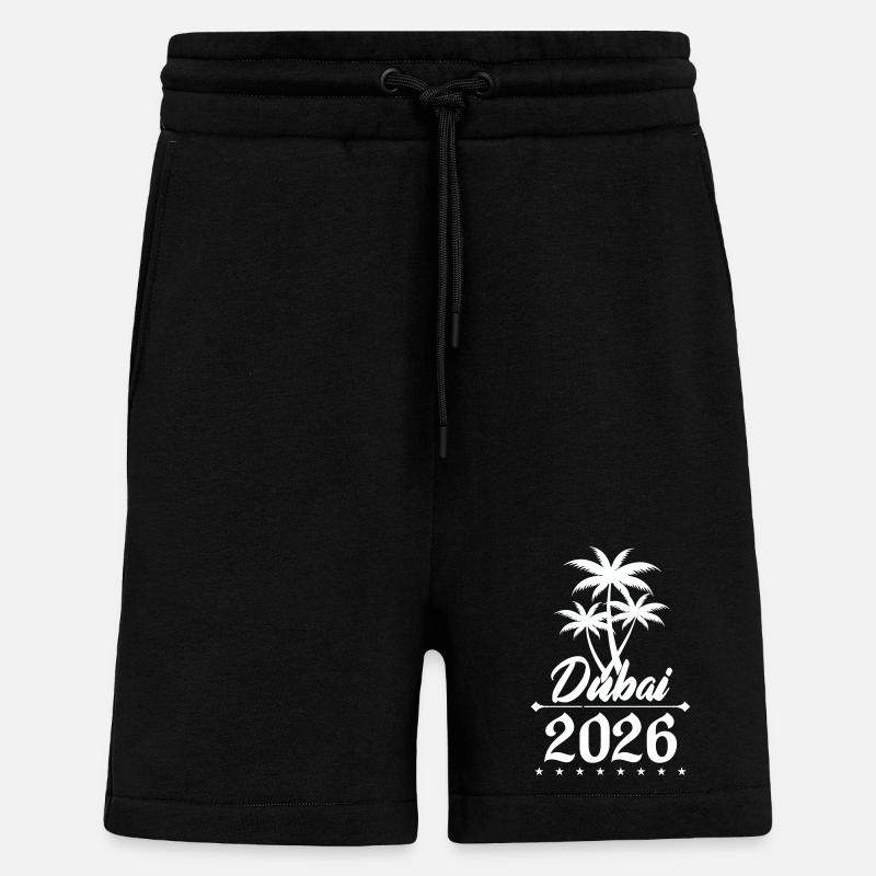 Dubai 2026 Palm Tree Emblem - Shorts - made by SPREAD - SOLID BLACK