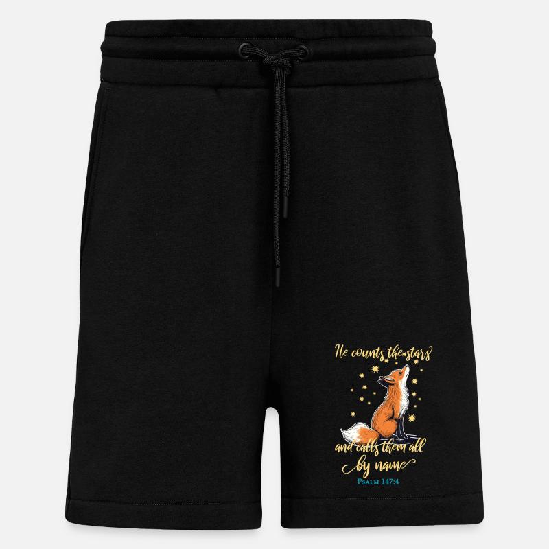 Citation chrétienne de Fox - Short bio décontracté fabriqué en UE - SOLID BLACK