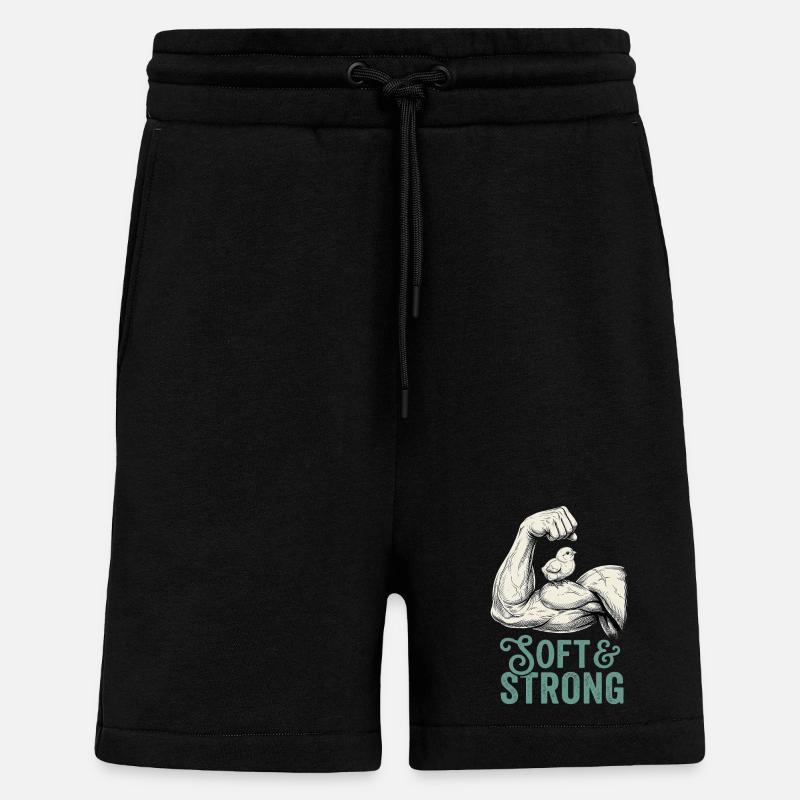 Fort et doux - Short bio décontracté fabriqué en UE - SOLID BLACK