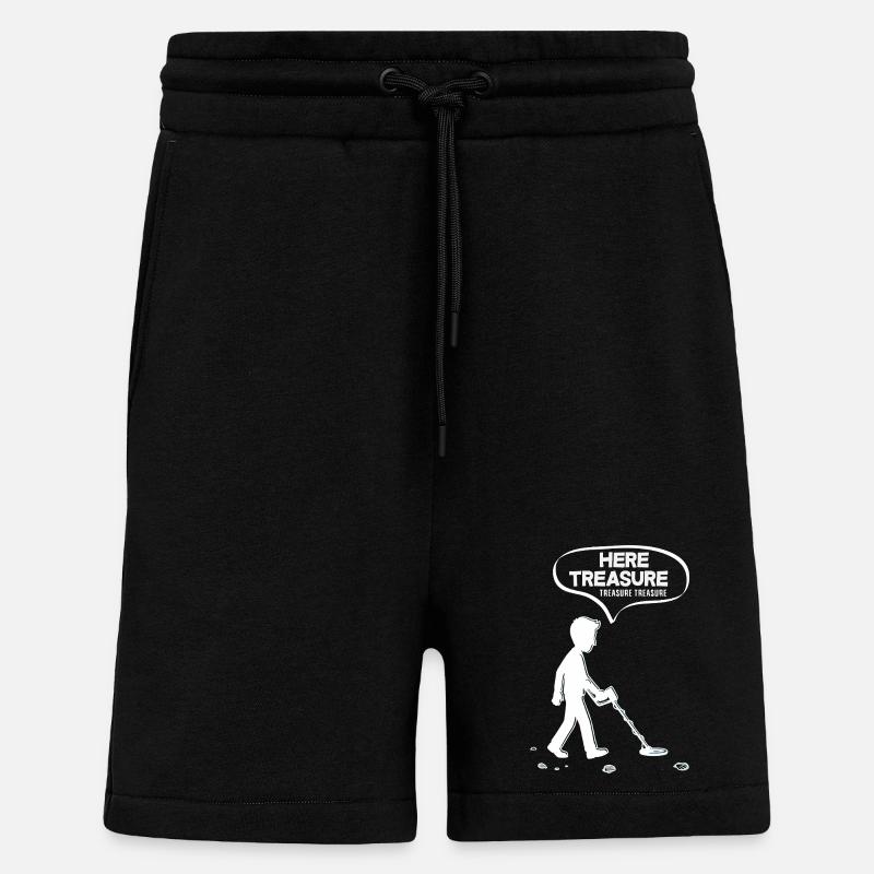 Hier Schatz Schatz Lustiger Sondengänger - Shorts - made by SPREAD - SOLID BLACK