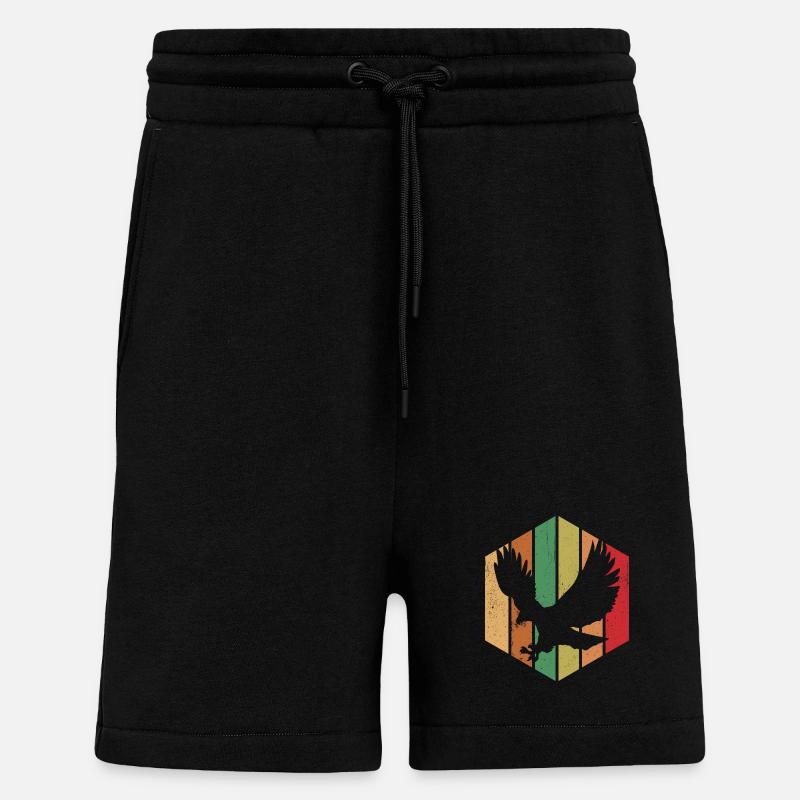 Vogel Retro Grafik - Shorts - made by SPREAD - SOLID BLACK
