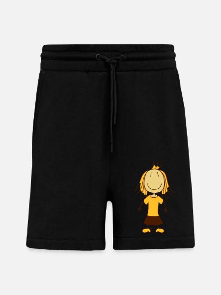 nice little happy girl - Shorts - made by SPREAD - SOLID BLACK