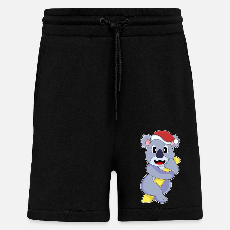 Chapeau de Père Noël Koala - Short bio décontracté fabriqué en UE - SOLID BLACK