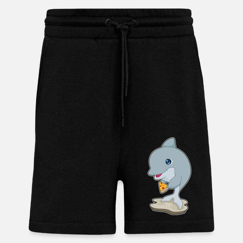 Delfin Pizza - Shorts - made by SPREAD - SOLID BLACK