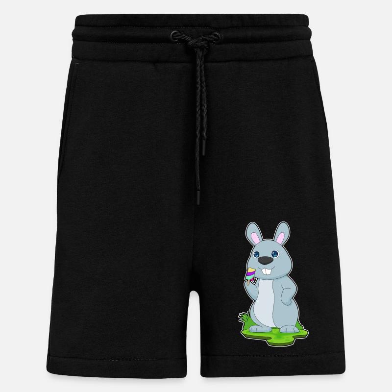 Popsicles lapin - Short bio décontracté fabriqué en UE - SOLID BLACK