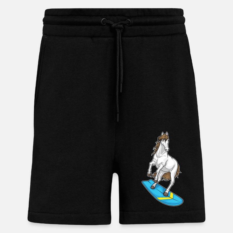 Pferd Surfer Surfbrett - Shorts - made by SPREAD - SOLID BLACK