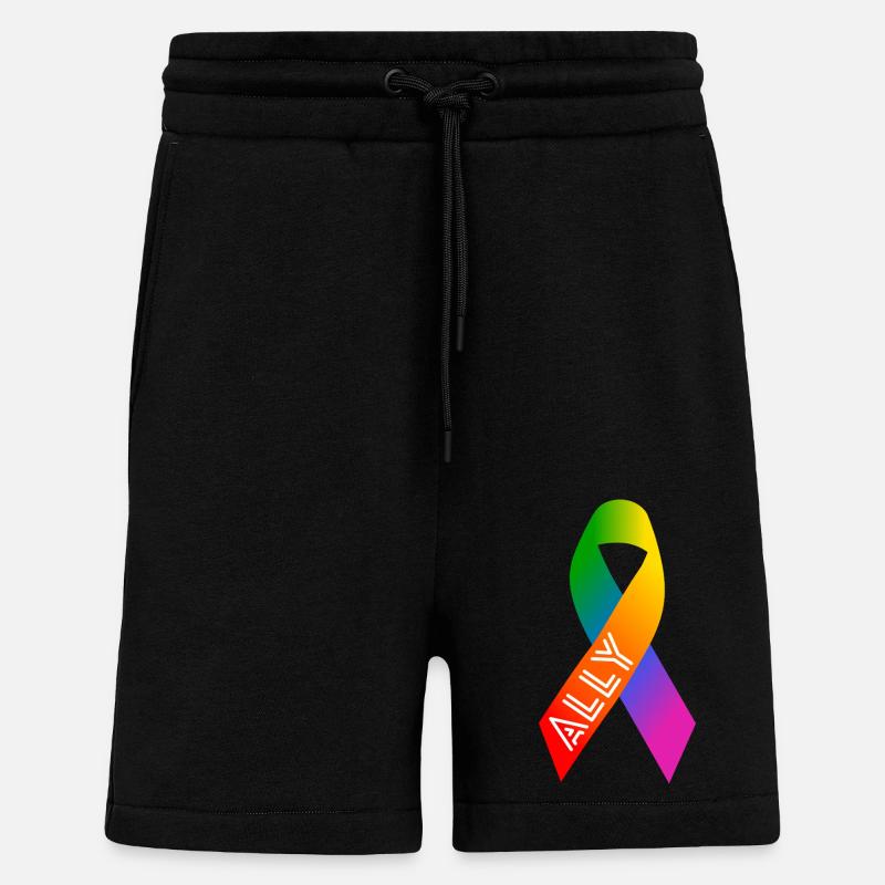 Queer Rainbow Bow Peace Sign - Shorts - made by SPREAD - SOLID BLACK