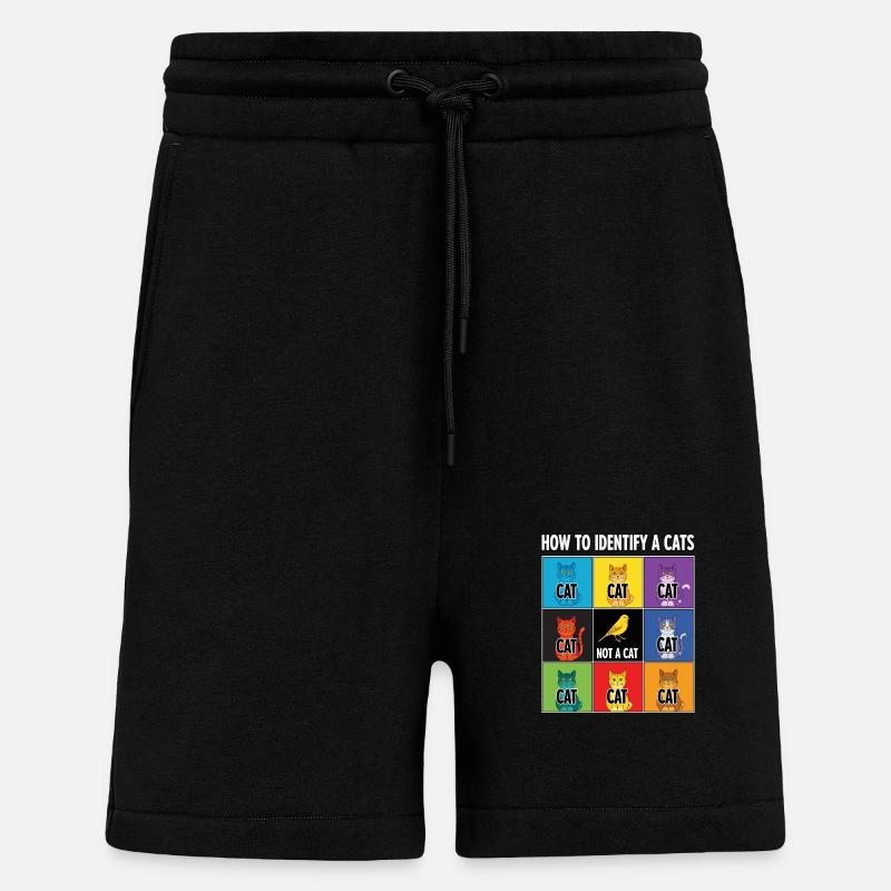 Cat Identification Guide - Shorts - made by SPREAD - SOLID BLACK