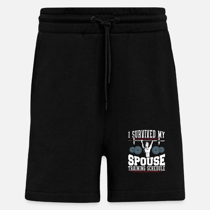 Fitnesstraining Trainingsplan Ehepartners überlebt - Shorts - made by SPREAD - SOLID BLACK
