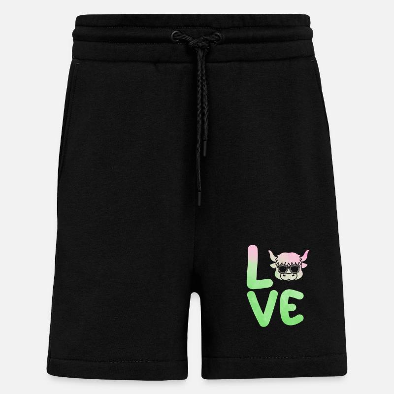 Bovins de buffle Bœufs - Short bio décontracté fabriqué en UE - SOLID BLACK