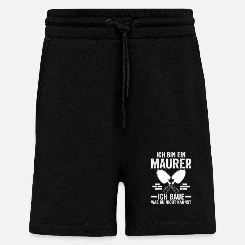 Maître maçon Compagnon maçon - Short bio décontracté fabriqué en UE - SOLID BLACK