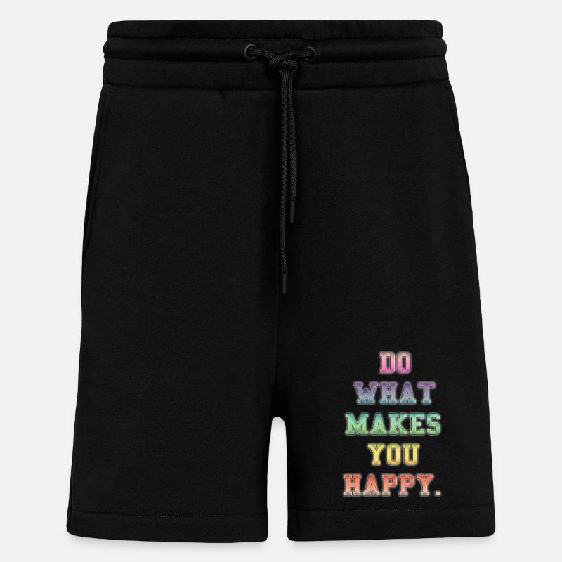 Inspirierende farbenfrohe Glücksbotschaft - Shorts - made by SPREAD - SOLID BLACK