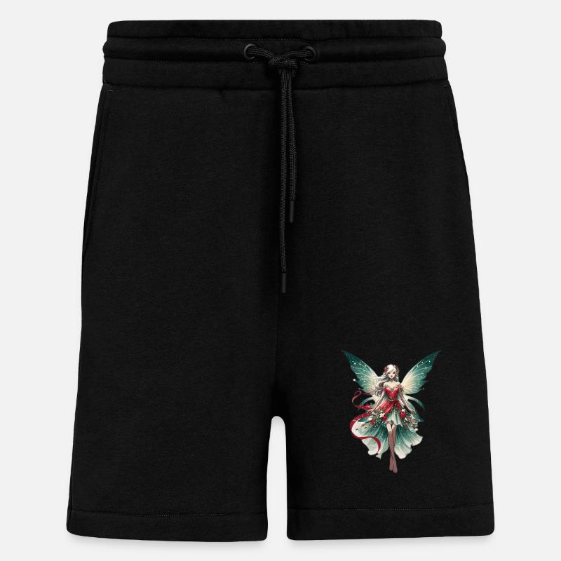 Noël - Fée - Short bio décontracté fabriqué en UE - SOLID BLACK