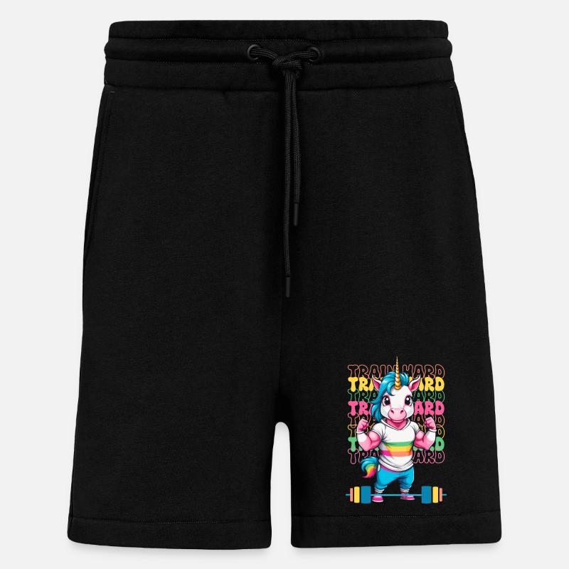 Bodybuilder Einhorn - Shorts - made by SPREAD - SOLID BLACK