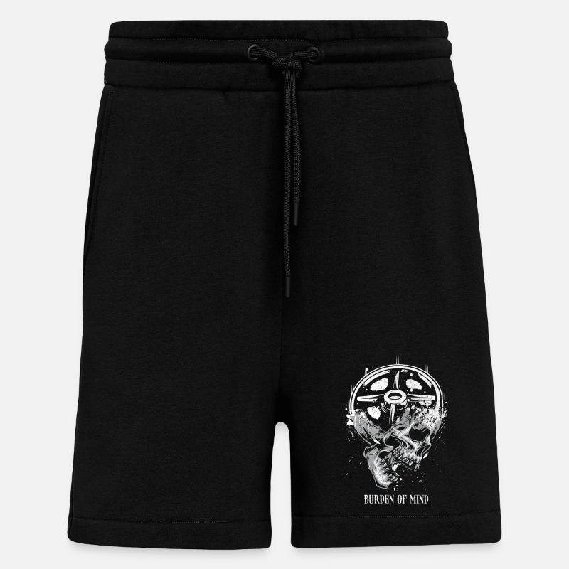 Burden of Mind Skull Wheel - Shorts - made by SPREAD - SOLID BLACK